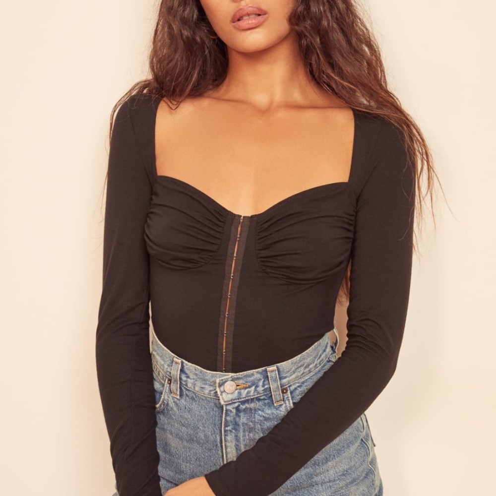 Reformation Lime Top XS Black NWT